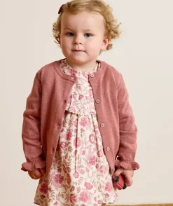Gilet bébé fille rose irisé