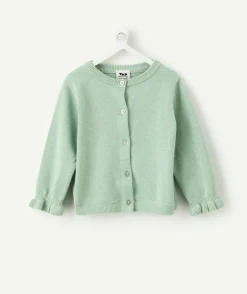 Gilet bébé fille vert