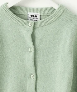 Gilet bébé fille vert