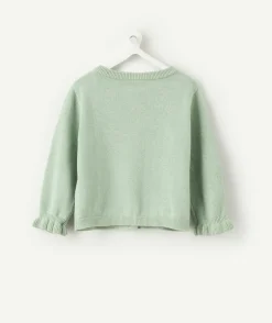 Gilet bébé fille vert