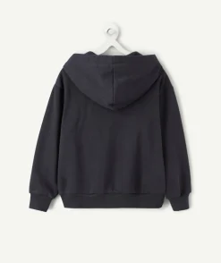 Gilet à capuche garçon noir zippé