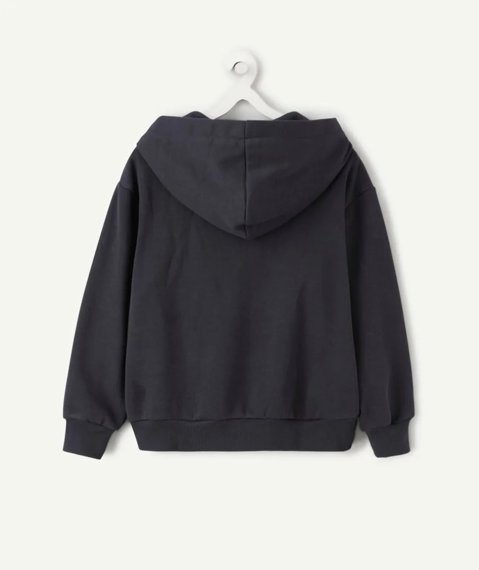 Gilet à capuche garçon noir zippé