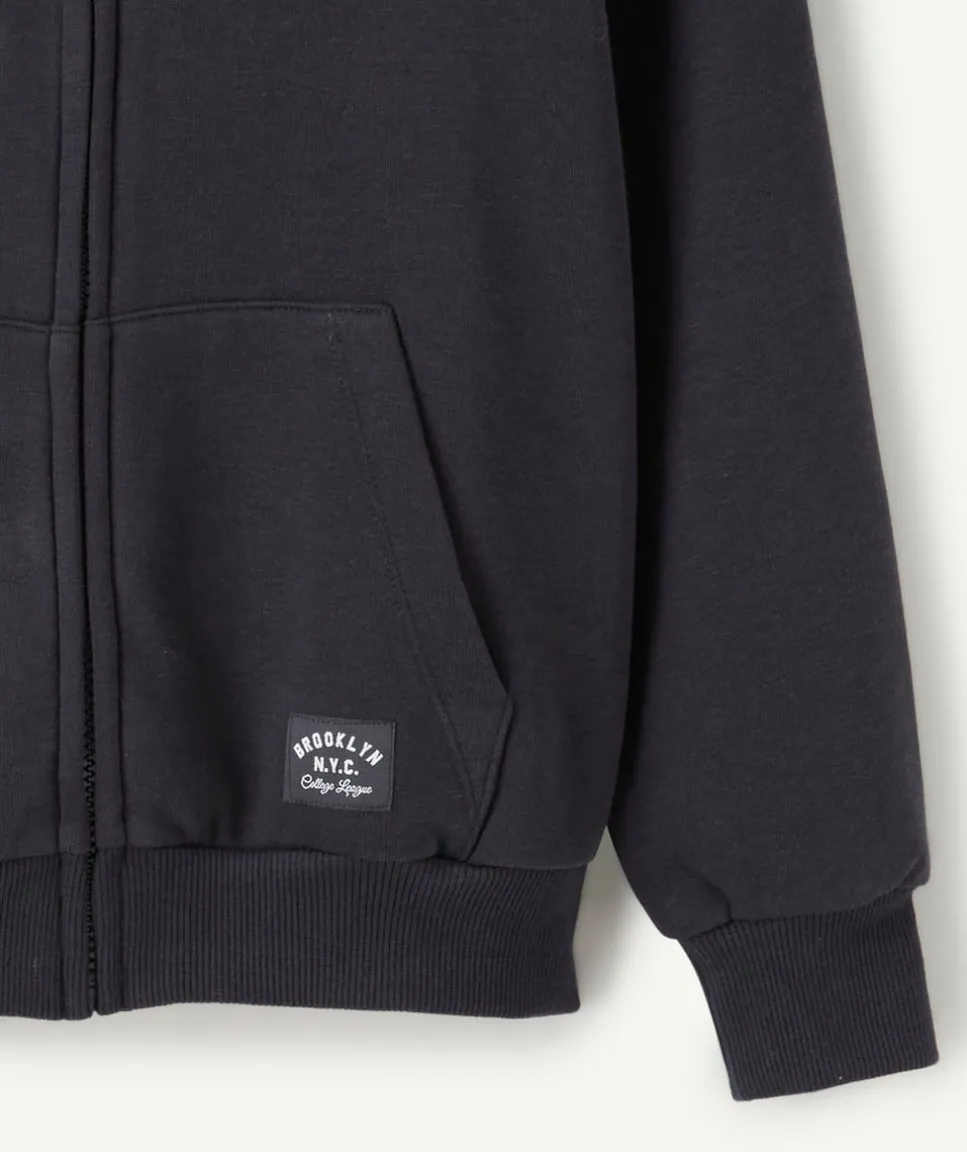 Gilet à capuche garçon noir zippé