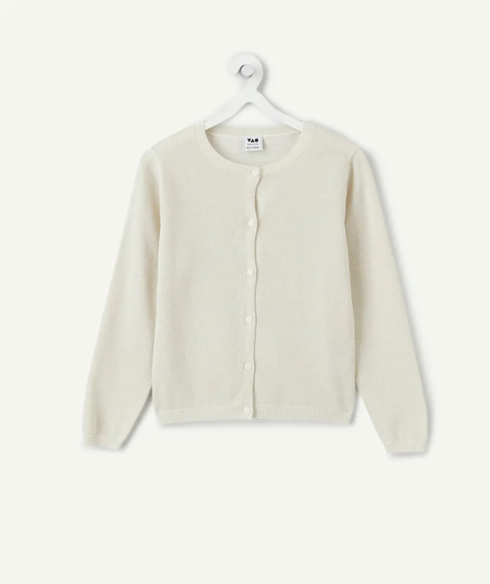 Gilet fille coton blanc