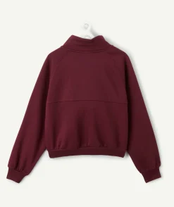 Gilet fille droit bordeaux