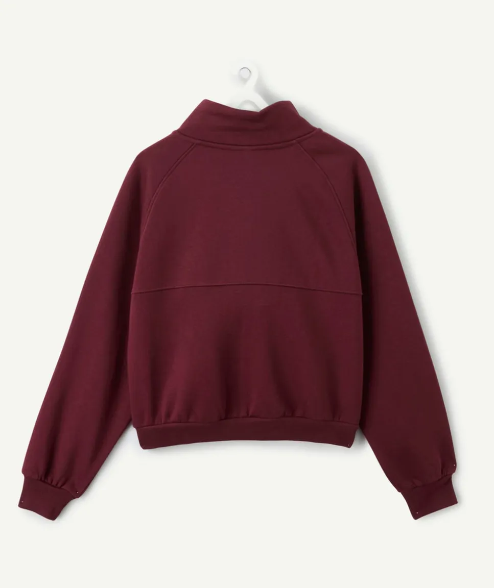 Gilet fille droit bordeaux
