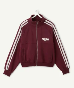 Gilet fille droit bordeaux