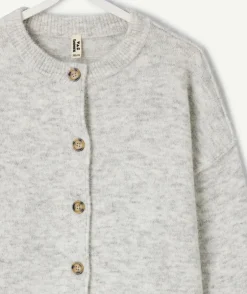Gilet fille droit gris