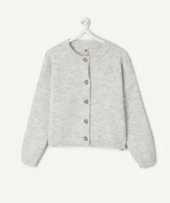 Gilet fille droit gris