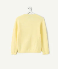 Gilet fille droit jaune volanté