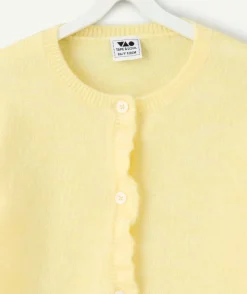 Gilet fille droit jaune volanté