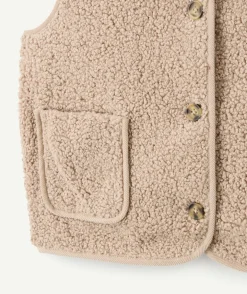 Gilet fille sans manches beige
