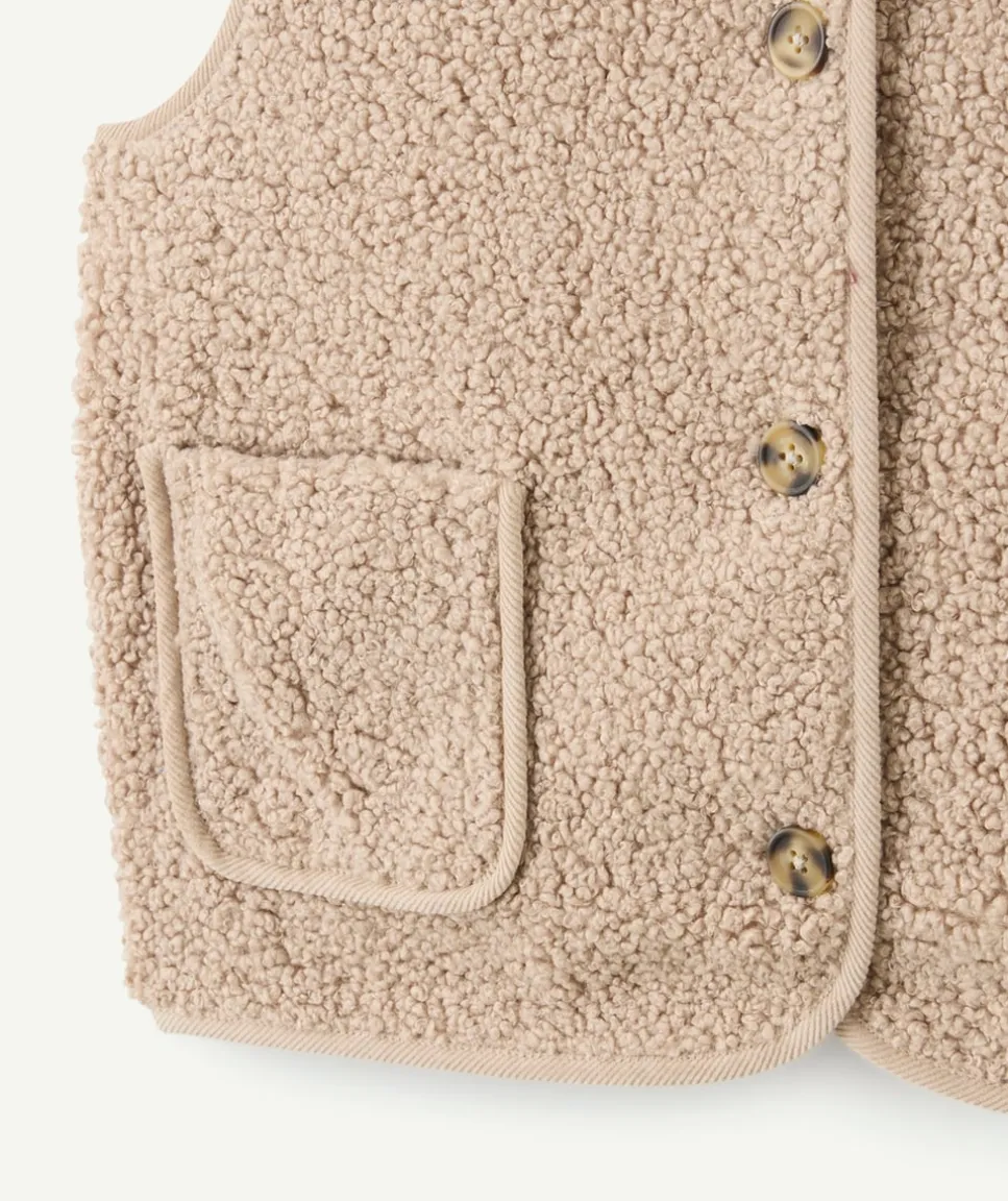 Gilet fille sans manches beige