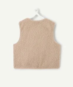 Gilet fille sans manches beige