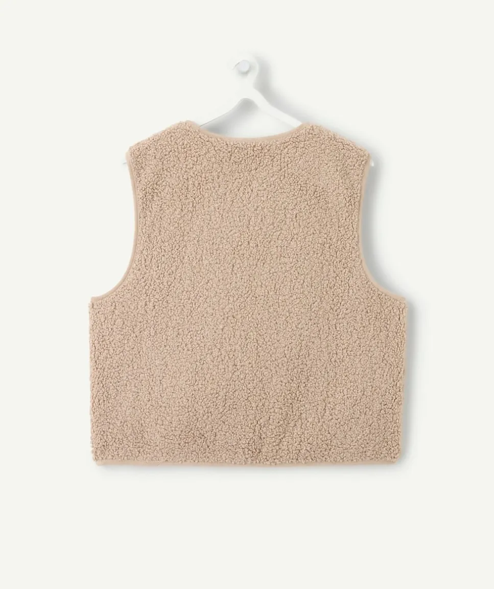 Gilet fille sans manches beige