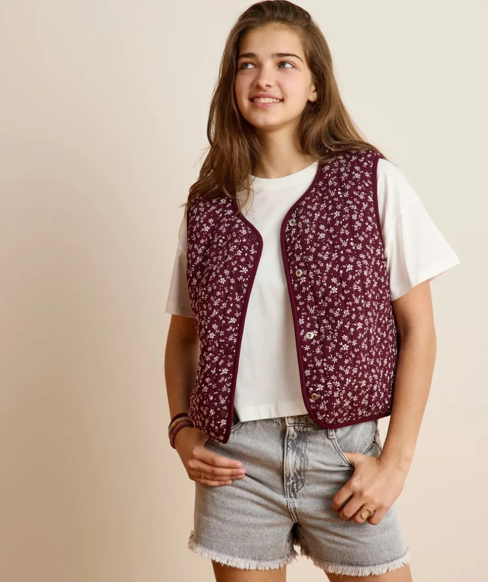 Gilet fille sans manches réversible