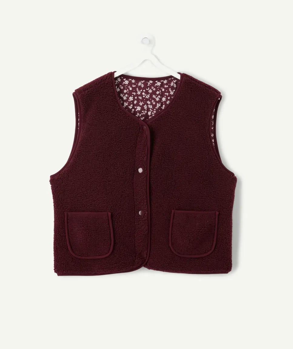 Gilet fille sans manches réversible