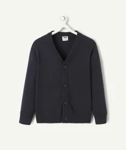 Gilet garçon bleu nuit avec boutons
