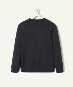 Gilet garçon bleu nuit avec boutons