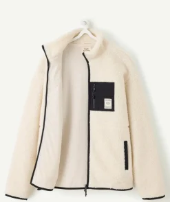 Gilet garçon sherpa écru