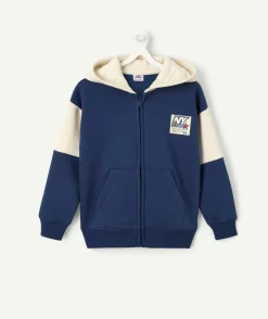 Gilet garçon zippé capuche colorblock