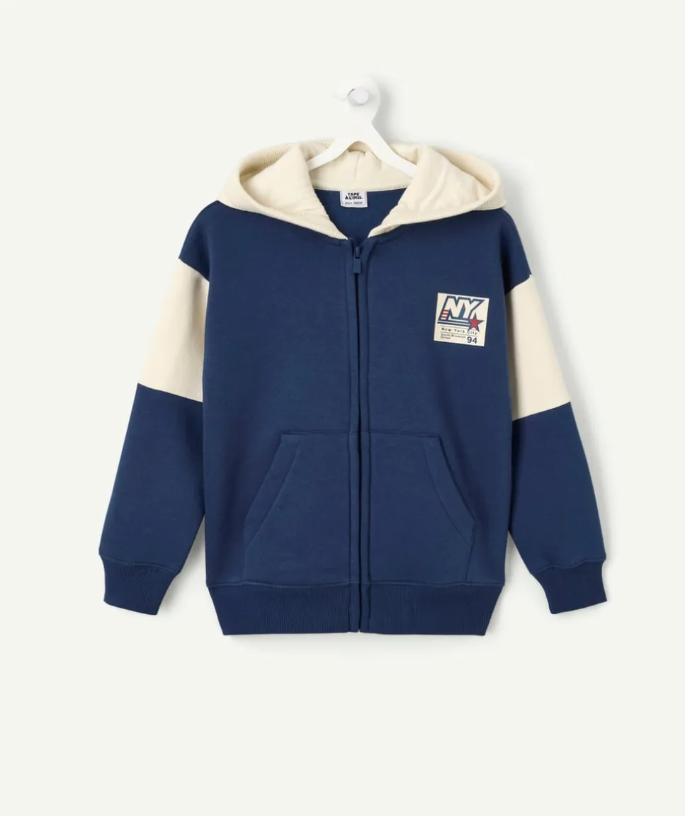 Gilet garçon zippé capuche colorblock