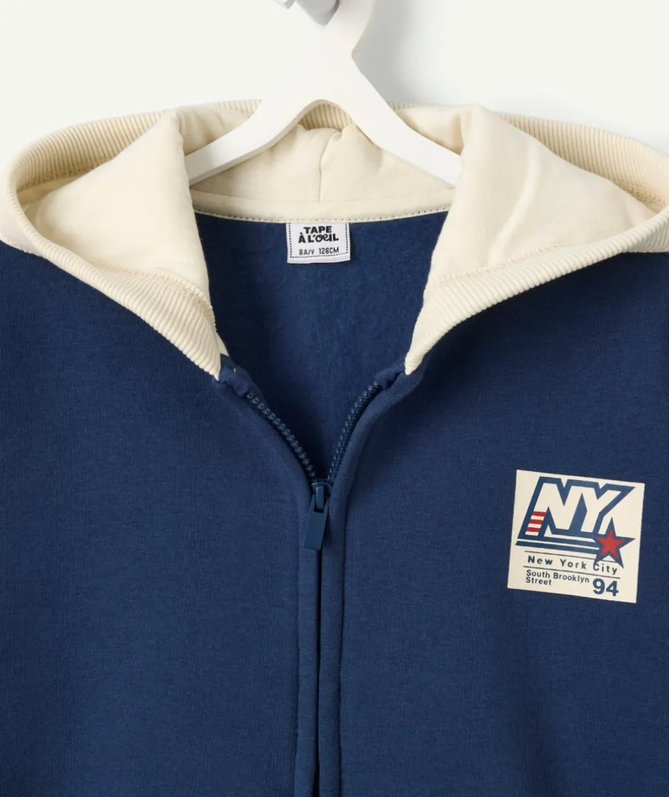 Gilet garçon zippé capuche colorblock