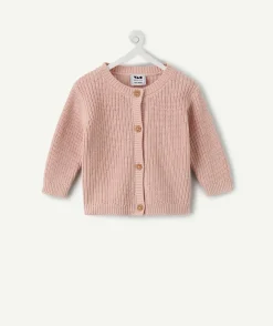 Gilet naissance fille rose
