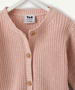 Gilet naissance fille rose