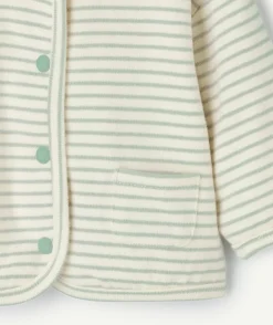 Gilet naissance garçon rayée à boutons