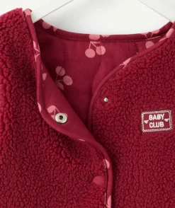 Gilet sans manches bébé fille bordeaux réversible