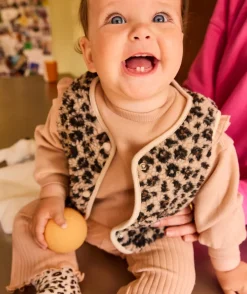 Gilet sans manches bébé fille imprimé léopard