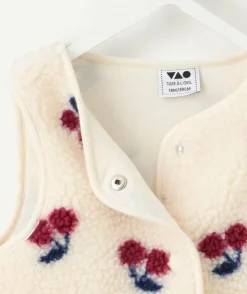 Gilet sans manches bébé fille imprimé cerises