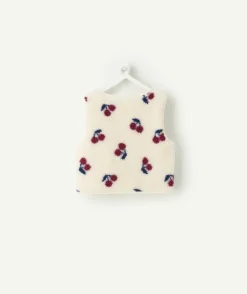 Gilet sans manches bébé fille imprimé cerises