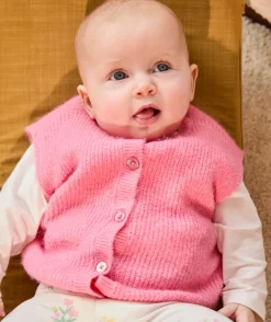 Gilet sans manches bébé fille rose
