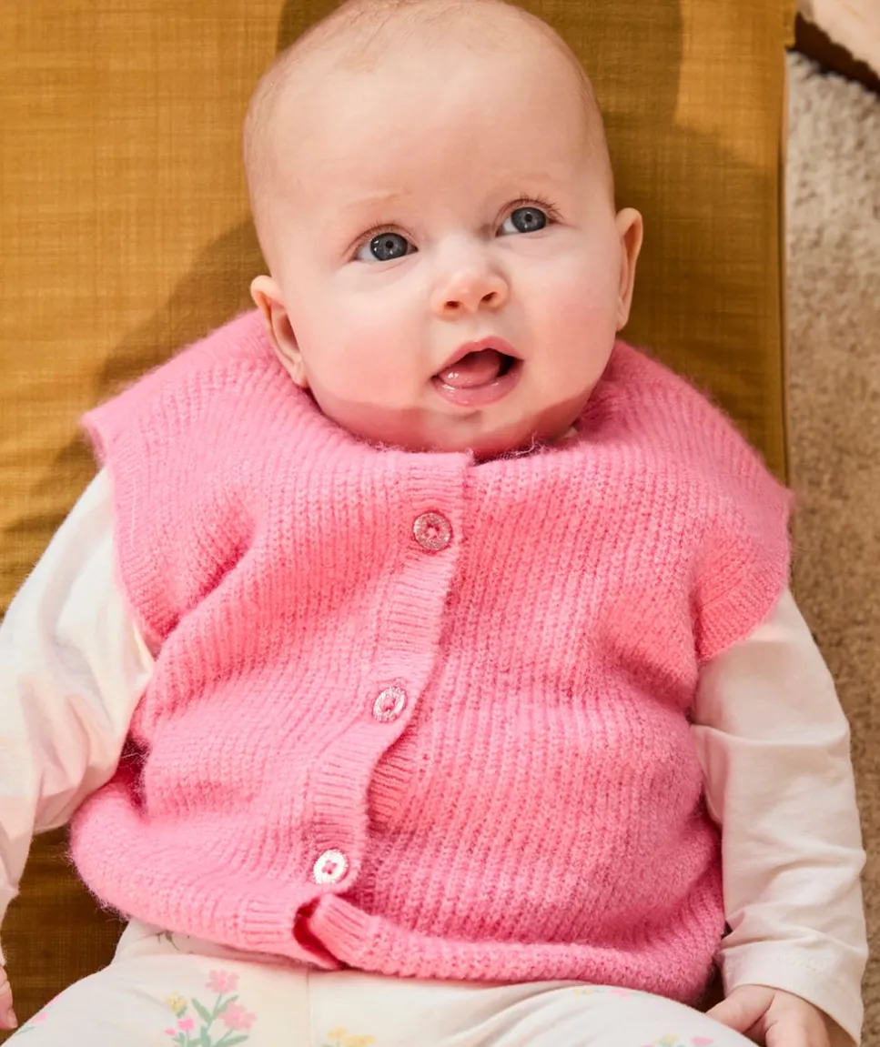 Gilet sans manches bébé fille rose