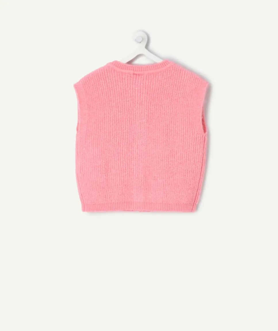 Gilet sans manches bébé fille rose