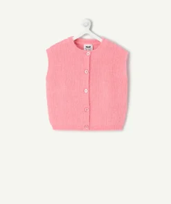 Gilet sans manches bébé fille rose