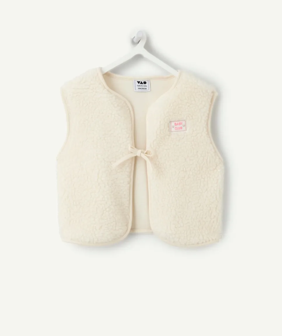 Gilet sans manches bébé fille sherpa écru