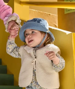 Gilet sans manches bébé fille sherpa écru