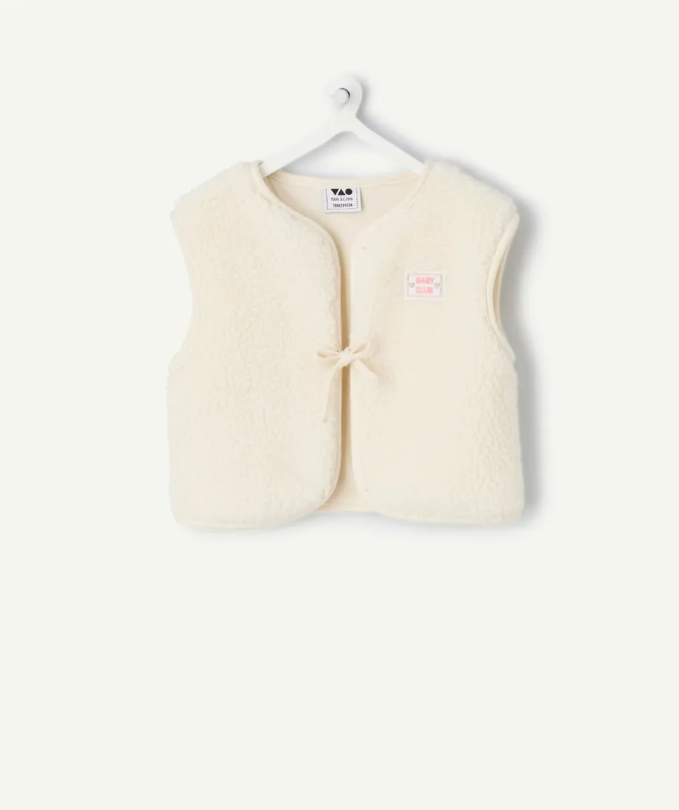 Gilet sans manches bébé fille sherpa écru