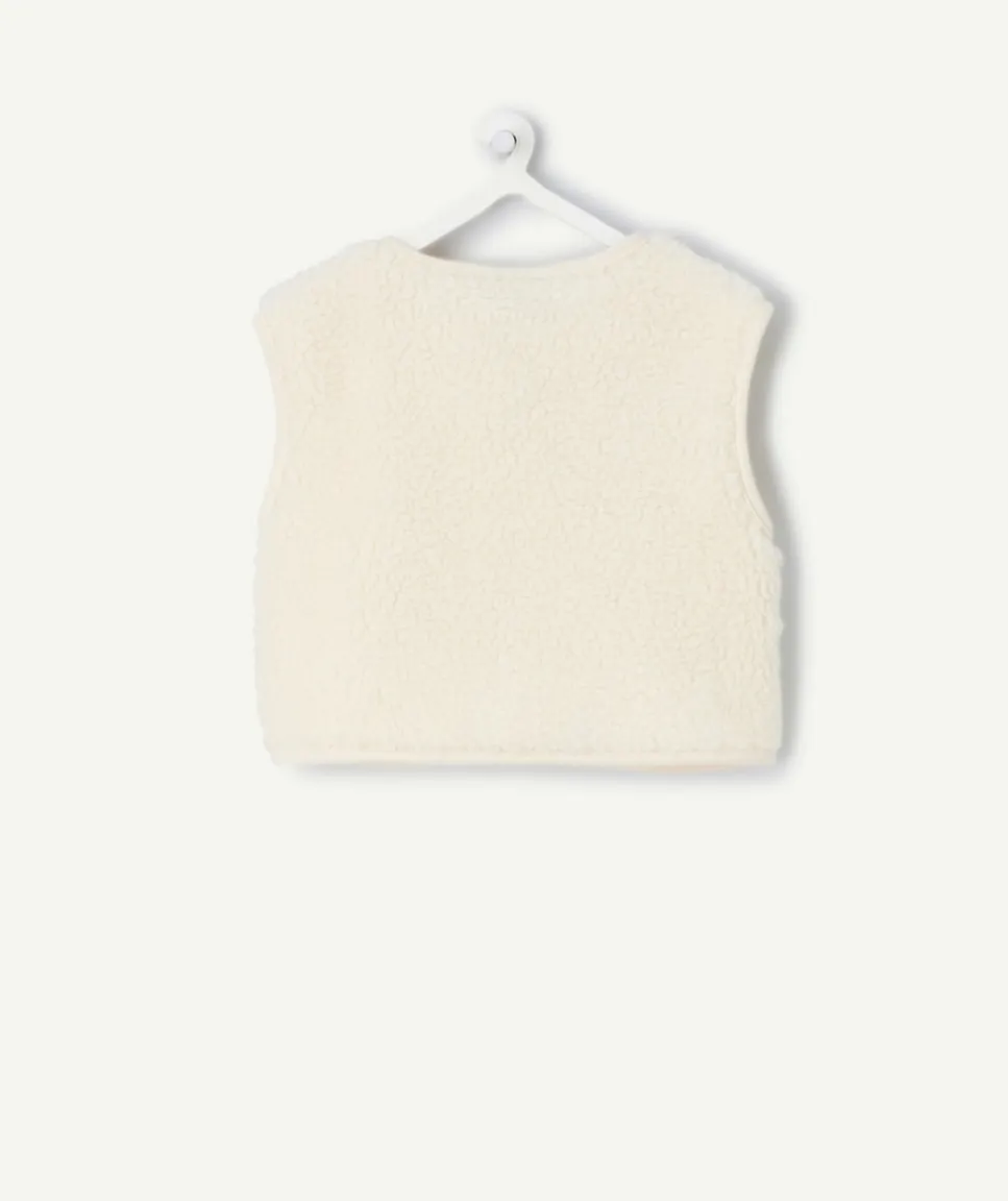 Gilet sans manches bébé fille sherpa écru