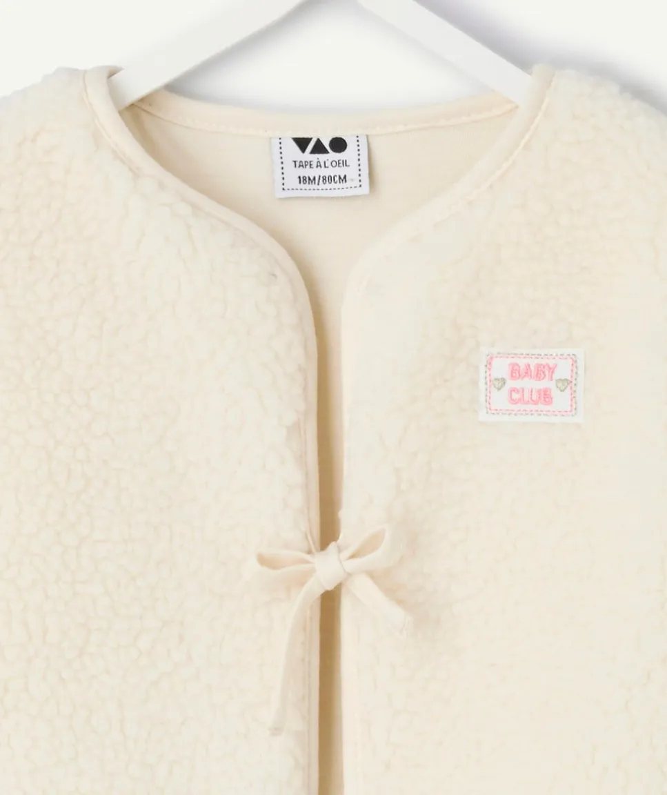 Gilet sans manches bébé fille sherpa écru