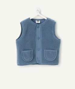Gilet sans manches bébé garçon sherpa bleu