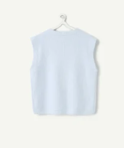 Gilet sans manches fille bleu pastel
