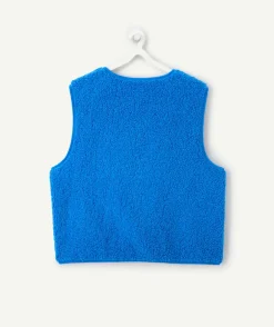 Gilet sans manches fille bleu