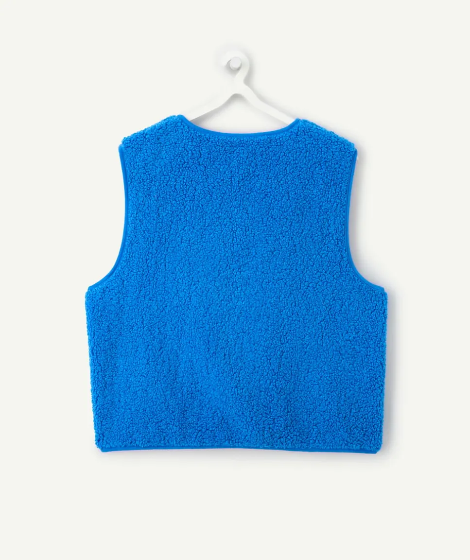 Gilet sans manches fille bleu