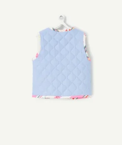 Gilet sans manches réversible bébé fille en rembourrage recyclé patchwork
