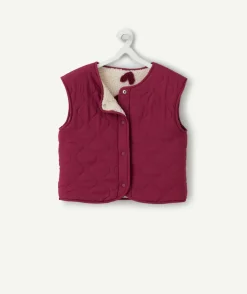 Gilet sherpa sans manches fille réversible