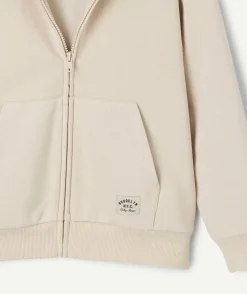 Gilet zippé garçon beige
